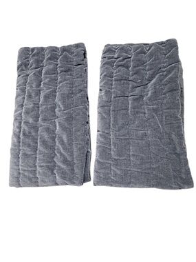 West Elm King Velvet Pillow Shams Gray Quilted Set of 2 Cotton